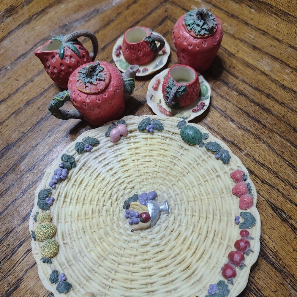 Strawberry Themed Mini Tea Set 8 Pieces